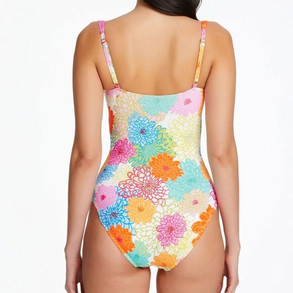 NWT Bleu Rod Beattie Fresh Picks One Piece Swimsuit Floral Underwire Size 14 NEW - Picture 7 of 15